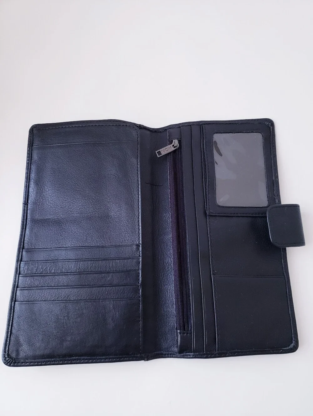 Vintage Mori Black Leather Large Travel Wallet